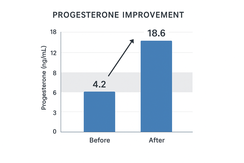 Hormone panel results showing Melissa & Diana's metabolic restoration over 16 weeks