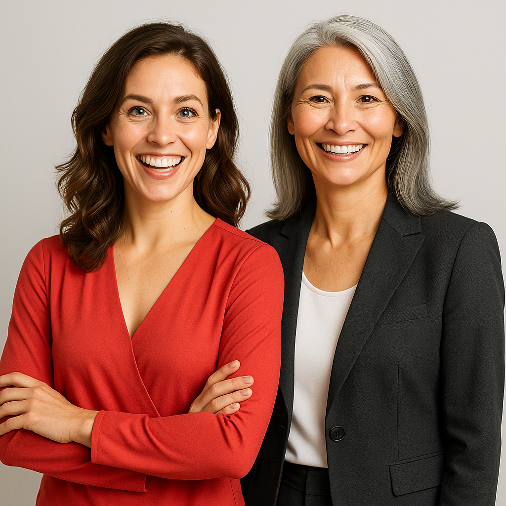 Mother-daughter pair Jessica and Margaret celebrating thyroid recovery and restored energy levels